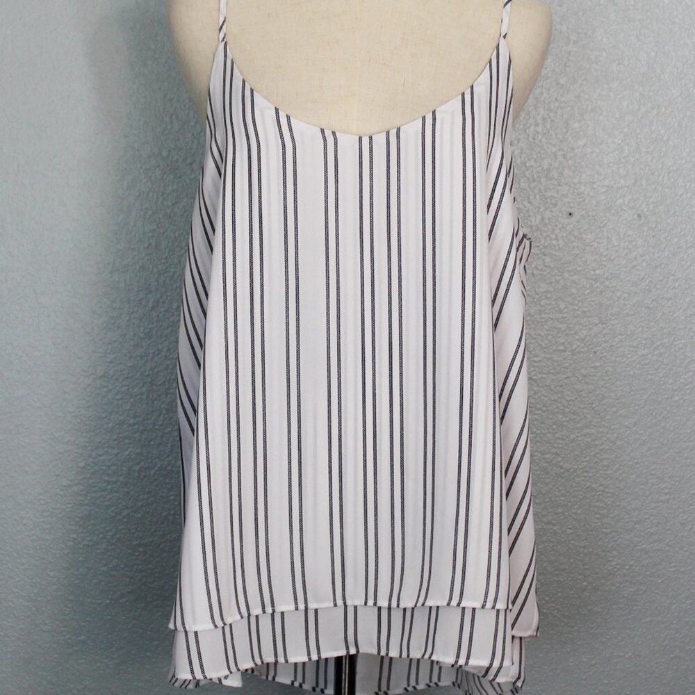 Zac & Rachel Black and White Striped Tank Size L